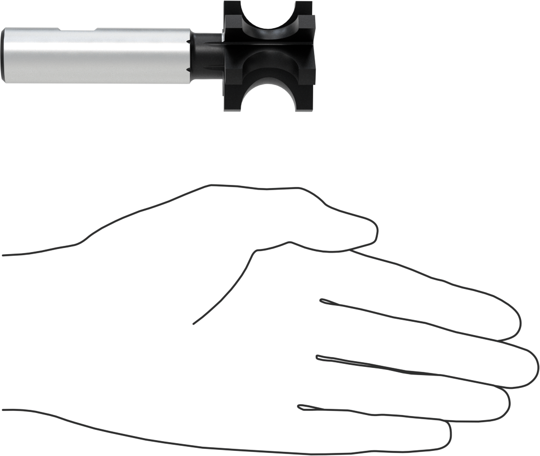 İçbükey Yarıçaplı Uçlu Freze, 3/8" Kesme Yarıçapı