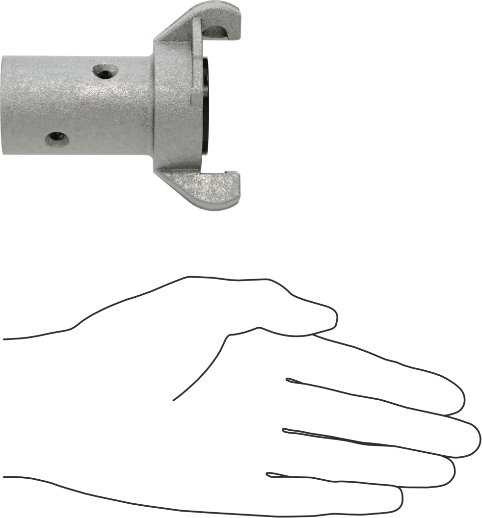 Kuru Aşındırıcı Malzeme için Hortum Bağlantısı, 1/2" Hortum İç Çapı için, Twist-Claw x Dişi Soket Bağlantısı
