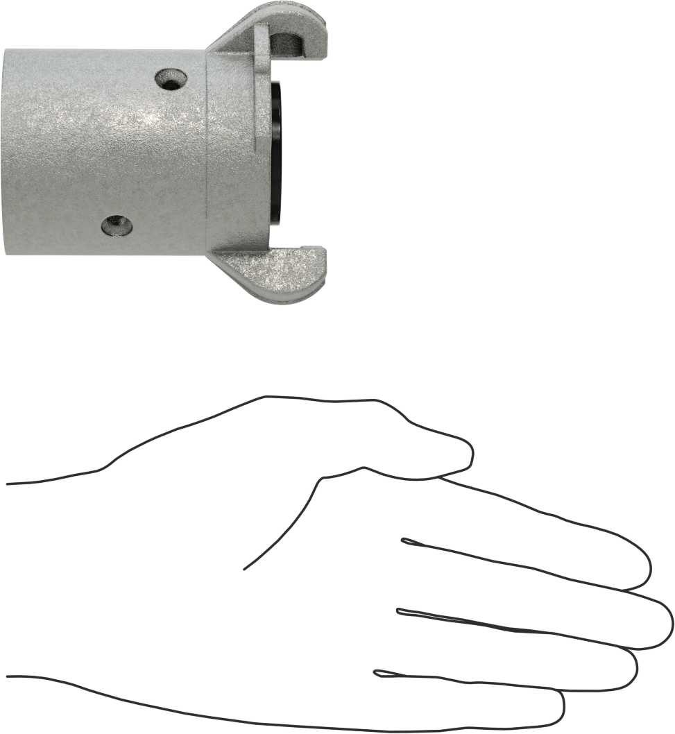 Kuru Aşındırıcı Malzeme için Hortum Bağlantısı, 1" Hortum İç Çapı için, Twist-Claw x Dişi Soket Bağlantısı