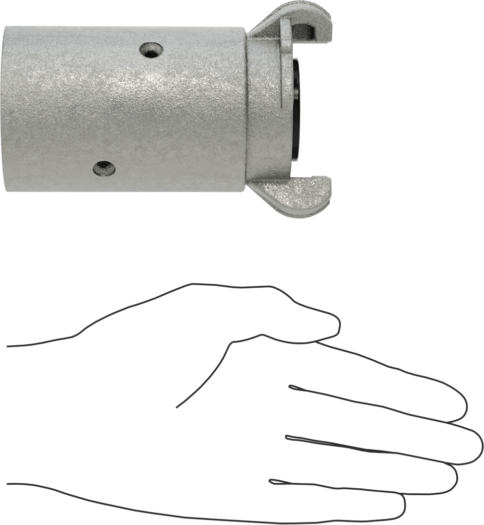 Kuru Aşındırıcı Malzeme için Hortum Bağlantısı, 1-1/4" Hortum İç Çapı için, Twist-Claw x Dişi Soket Bağlantısı