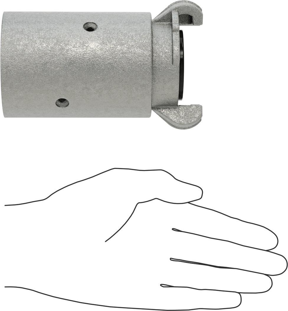 Kuru Aşındırıcı Malzeme için Hortum Bağlantısı, 1-1/2" Hortum İç Çapı için, Twist-Claw x Dişi Soket Bağlantısı
