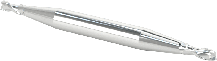 İki Freze Uçlu Kaplamasız Yüksek Hızlı Çelik 2 Kanallı Uçlu Freze, Kare Uç, 3/32" Freze Çapı, 2-1/4" Toplam Uzunluk