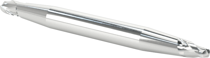 İki Freze Uçlu Kaplamasız Yüksek Hızlı Çelik 2 Kanallı Uçlu Freze, Bilyalı Uç, 1/8" Freze Çapı, 2" Toplam Uzunluk