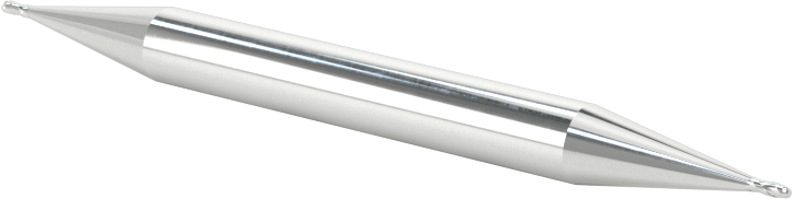 İki Freze Uçlu Kaplamasız Yüksek Hızlı Çelik 2 Kanallı Uçlu Freze, Bilyalı Uç, 1/32" Freze Çapı, 2-1/4" Toplam Uzunluk