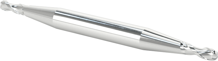 İki Freze Uçlu Kaplamasız Yüksek Hızlı Çelik 2 Kanallı Uçlu Freze, Bilyalı Uç, 3/32" Freze Çapı, 2-1/4" Toplam Uzunluk