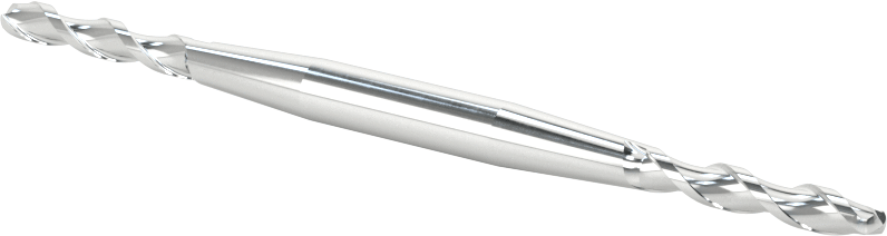 İki Freze Uçlu Kaplamasız Yüksek Hızlı Çelik 2 Kanallı Uçlu Freze, Bilyalı Uç, 1/8" Freze Çapı, 3-1/8" Toplam Uzunluk