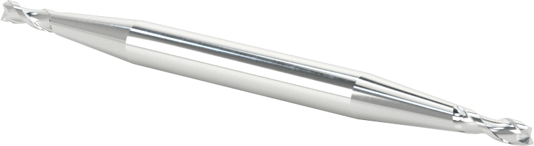 İki Freze Uçlu Kaplamasız Yüksek Hızlı Çelik 2 Kanallı Uçlu Freze, Kare Uç, 3/32" Freze Çapı, 2-5/8" Toplam Uzunluk