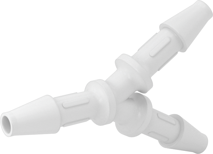 Gıda ve İçecek için Süper Akışlı Dikenli Bağlantı Elemanı, 1/4" Boru İç Çapı için Plastik Y-Bağlantı Parçası
