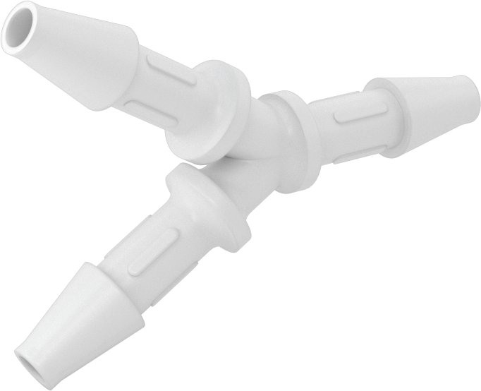Gıda ve İçecek için Süper Akışlı Dikenli Bağlantı Elemanı, 1/4" Boru İç Çapı için Plastik Y-Bağlantı Parçası