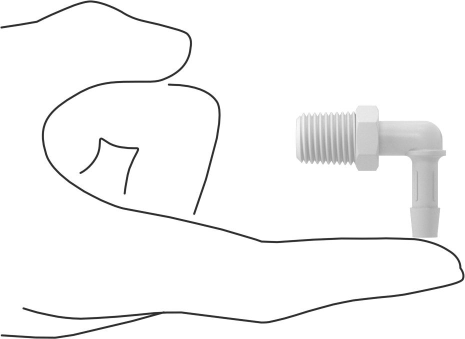 Gıda ve İçecek için Süper Akışlı Dikenli Bağlantı Elemanı, 1/4" İç Çap x 1/4 NPT Erkek için Plastik Dirsek