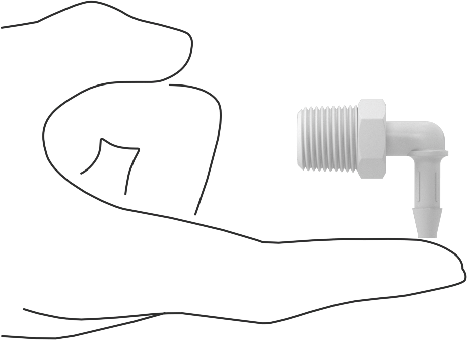 Gıda ve İçecek için Süper Akışlı Dikenli Bağlantı Elemanı, 1/4" İç Çap x 3/8 NPT Erkek için Plastik Dirsek