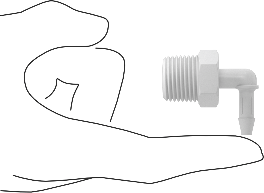 Gıda ve İçecek için Süper Akışlı Dikenli Bağlantı Elemanı, 1/4" İç Çap x 1/2 NPT Erkek için Plastik Dirsek
