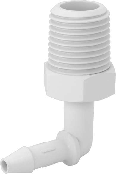 Gıda ve İçecek için Süper Akışlı Dikenli Bağlantı Elemanı, 1/8" İç Çaplı Boru x 1/8 NPT Erkek Dişli için Polietilen Dirsek