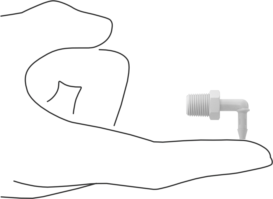 Gıda ve İçecek için Süper Akışlı Dikenli Bağlantı Elemanı, 1/8" İç Çaplı Boru x 1/8 NPT Erkek Dişli için Polietilen Dirsek