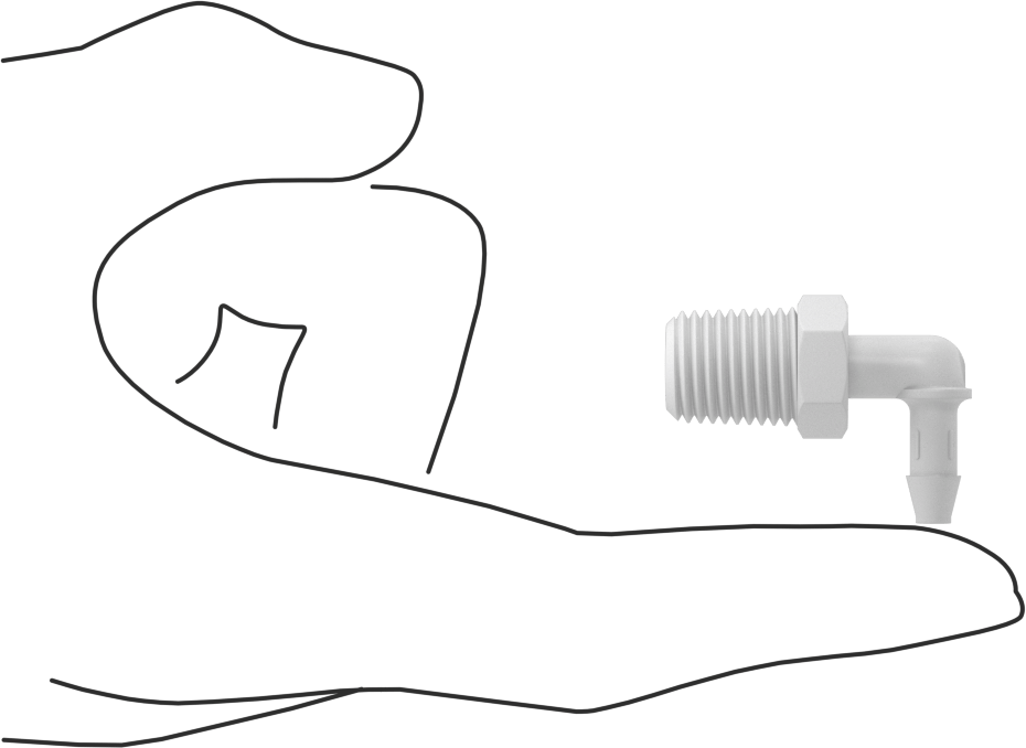 Gıda ve İçecek için Süper Akışlı Dikenli Bağlantı Elemanı, 3/16" İç Çaplı X1/4 NPT Erkek Boru için Polietilen Dirsek