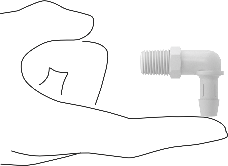 Gıda ve İçecek için Süper Akışlı Dikenli Bağlantı Elemanı, 3/8" İç Çaplı Boru x 1/4 NPT Erkek için Plastik Dirsek