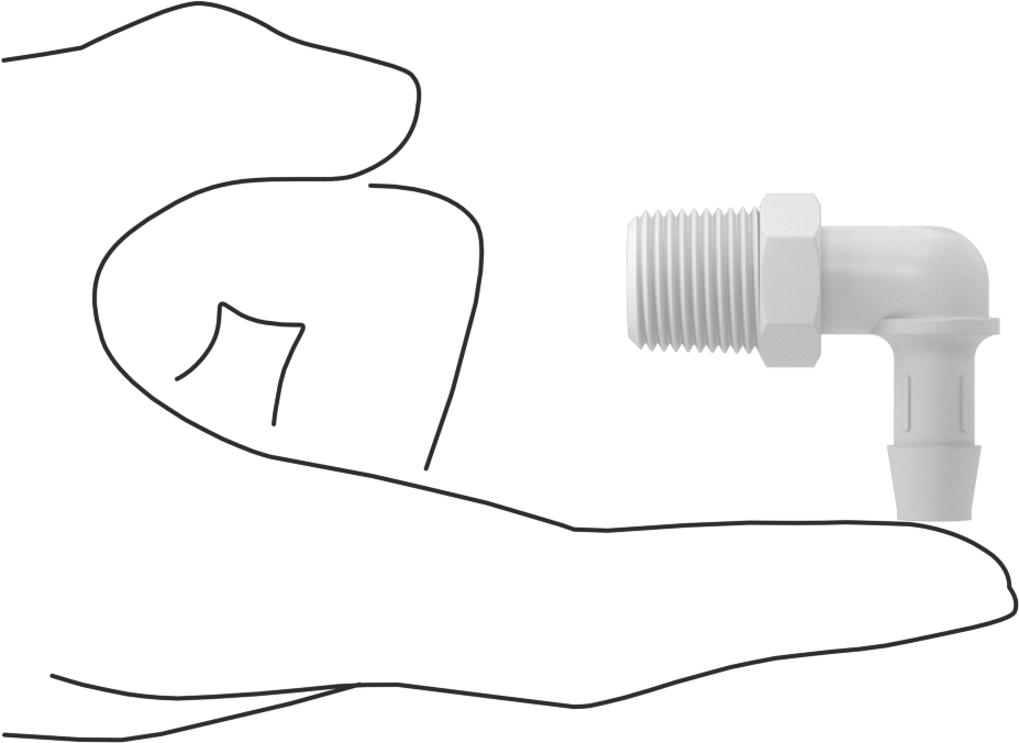 Gıda ve İçecek için Süper Akışlı Dikenli Bağlantı Elemanı, 3/8" Boru İç Çapı x 3/8 NPT Erkek için Plastik Dirsek