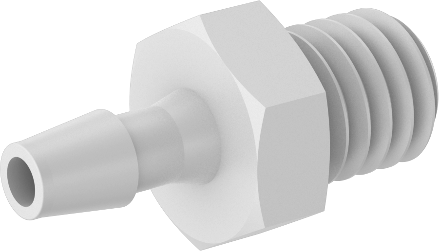 Gıda ve İçecek için Süper Akışlı Dikenli Bağlantı Elemanı, 3/32" Boru İç Çapı x M6 x 1 mm Boru için Düz Adaptör