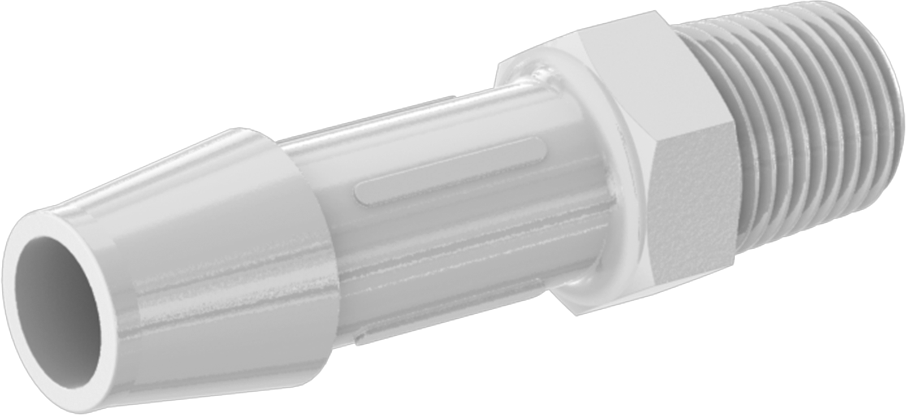 Gıda ve İçecek için Süper Akışlı Dikenli Bağlantı Elemanı, 3/8" Boru İç Çapı x 1/8 NPT Erkek için Düz Adaptör