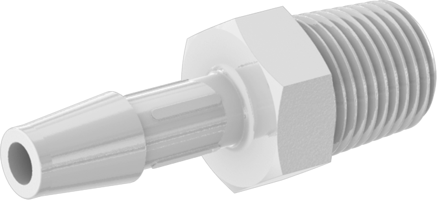 Gıda ve İçecek için Süper Akışlı Dikenli Bağlantı Elemanı, 3/16 Boru İç Çapı x 1/8 NPT Erkek için Düz Adaptör