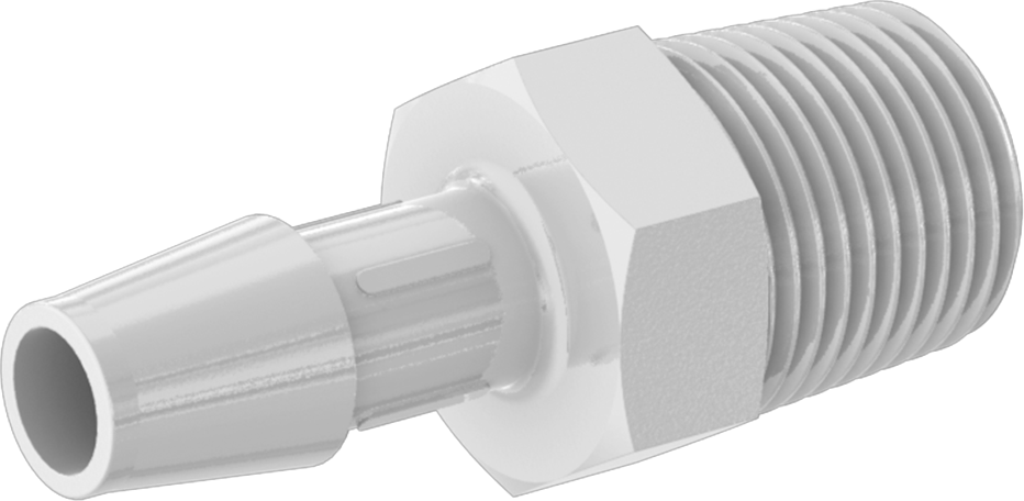 Gıda ve İçecek için Süper Akışlı Dikenli Bağlantı Elemanı, 3/8" Boru İç Çapı x 3/8 NPT Erkek için Düz Adaptör