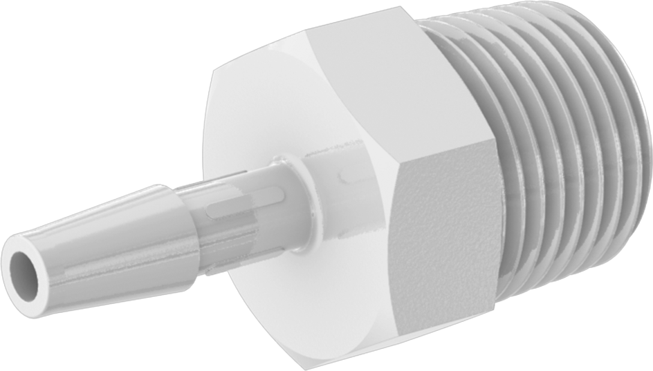 Gıda ve İçecek için Süper Akışlı Dikenli Bağlantı Elemanı, 1/4" Boru İç Çapı x 1/2 NPT Erkek için Düz Adaptör