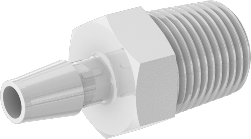 Gıda ve İçecek için Süper Akışlı Dikenli Bağlantı Elemanı, 3/8" Boru İç Çapı x 1/2 NPT Erkek için Düz Adaptör