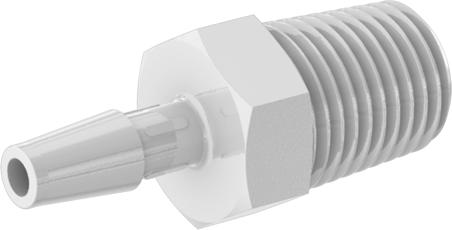 Gıda ve İçecek için Süper Akışlı Dikenli Bağlantı Elemanı, 3/16" Boru İç Çapı x 1/4 NPT Erkek için Düz Adaptör