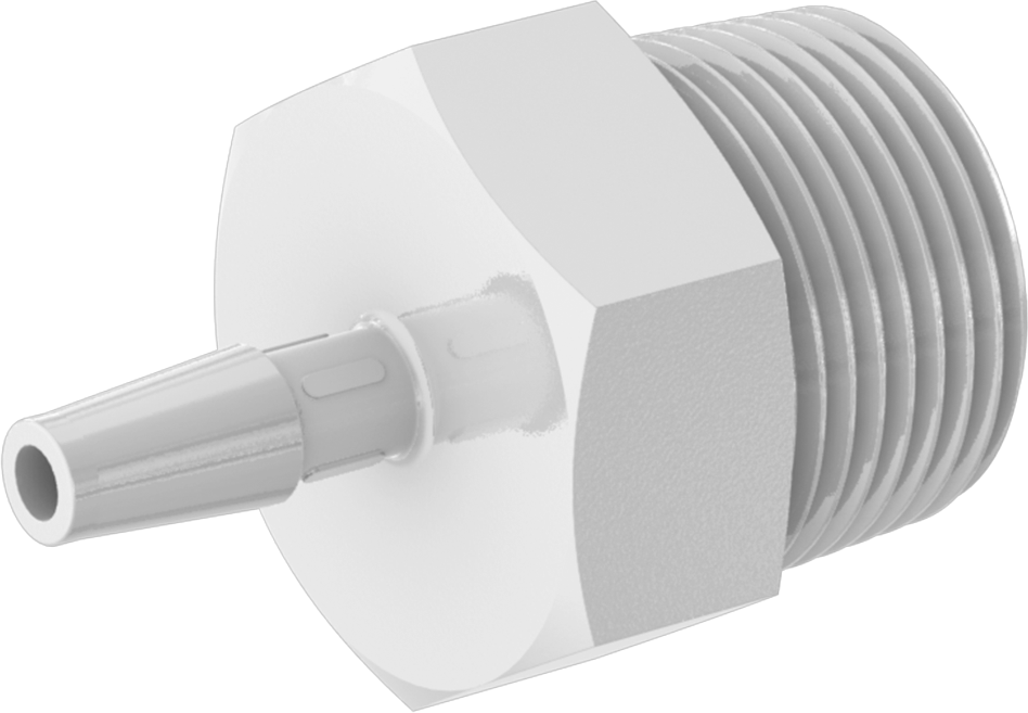 Gıda ve İçecek için Süper Akışlı Dikenli Bağlantı Elemanı, 1/4" Boru İç Çapı x 3/4 NPT Erkek için Düz Adaptör