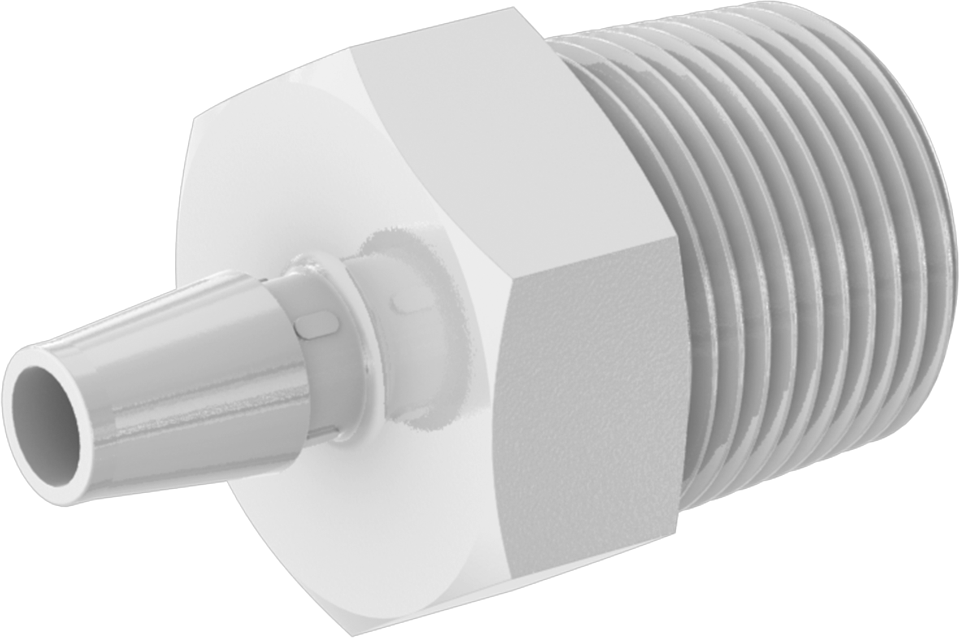Gıda ve İçecek için Süper Akışlı Dikenli Bağlantı Elemanı, 3/8" Boru İç Çapı x 3/4 NPT Erkek için Düz Adaptör