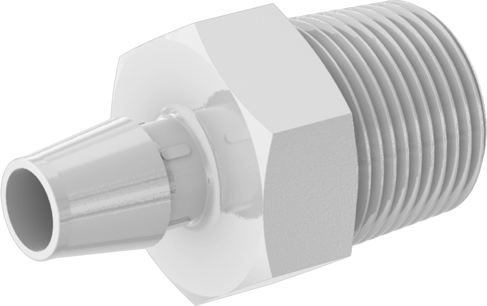 Gıda ve İçecek için Süper Akışlı Dikenli Bağlantı Elemanı, 1/2" Boru İç Çapı x 3/4 NPT Erkek için Düz Adaptör