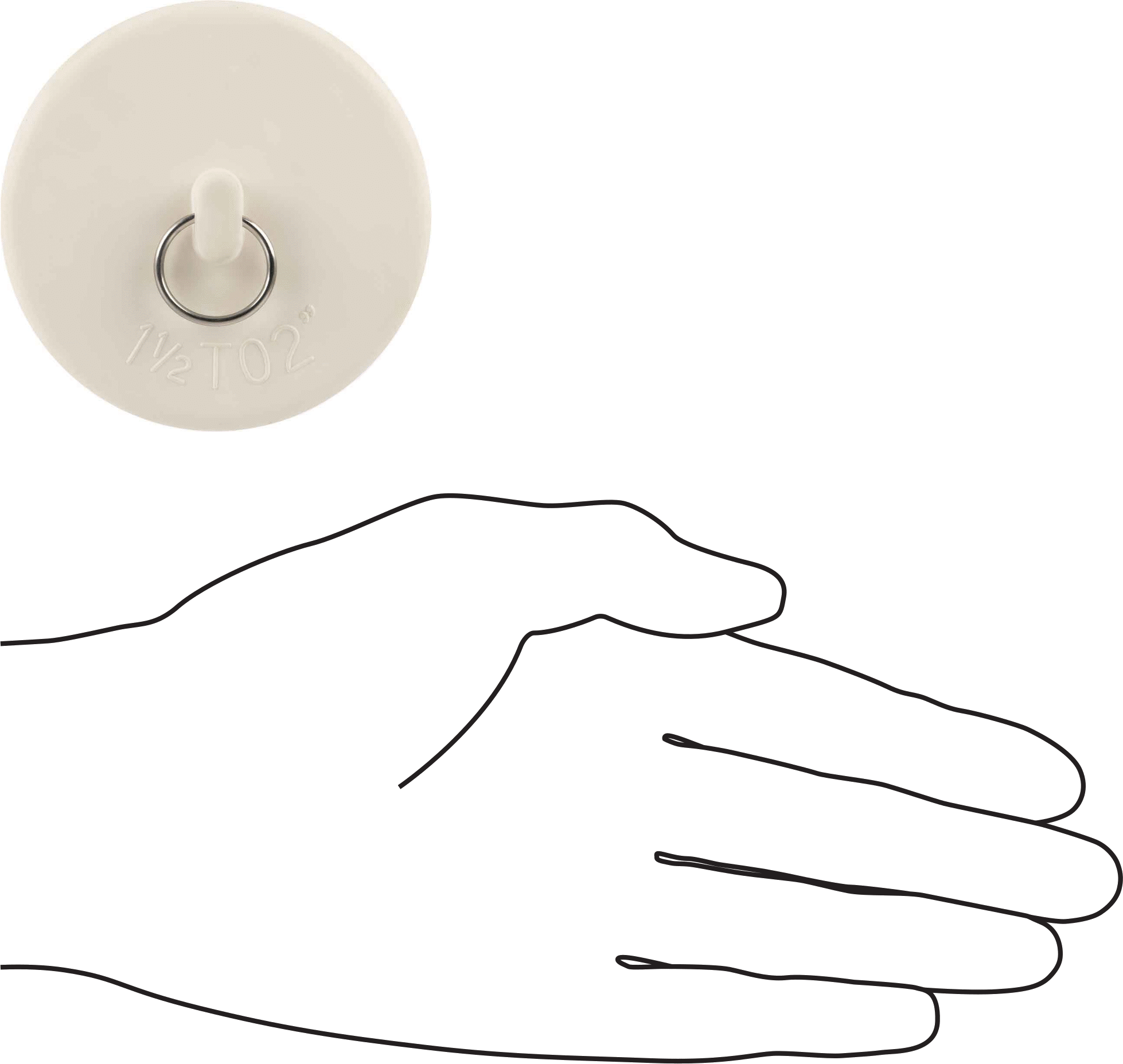 Kauçuk Tıpa, 1-1/2“ ila 2” İç Çaplı Lavabo Tahliye Boruları için