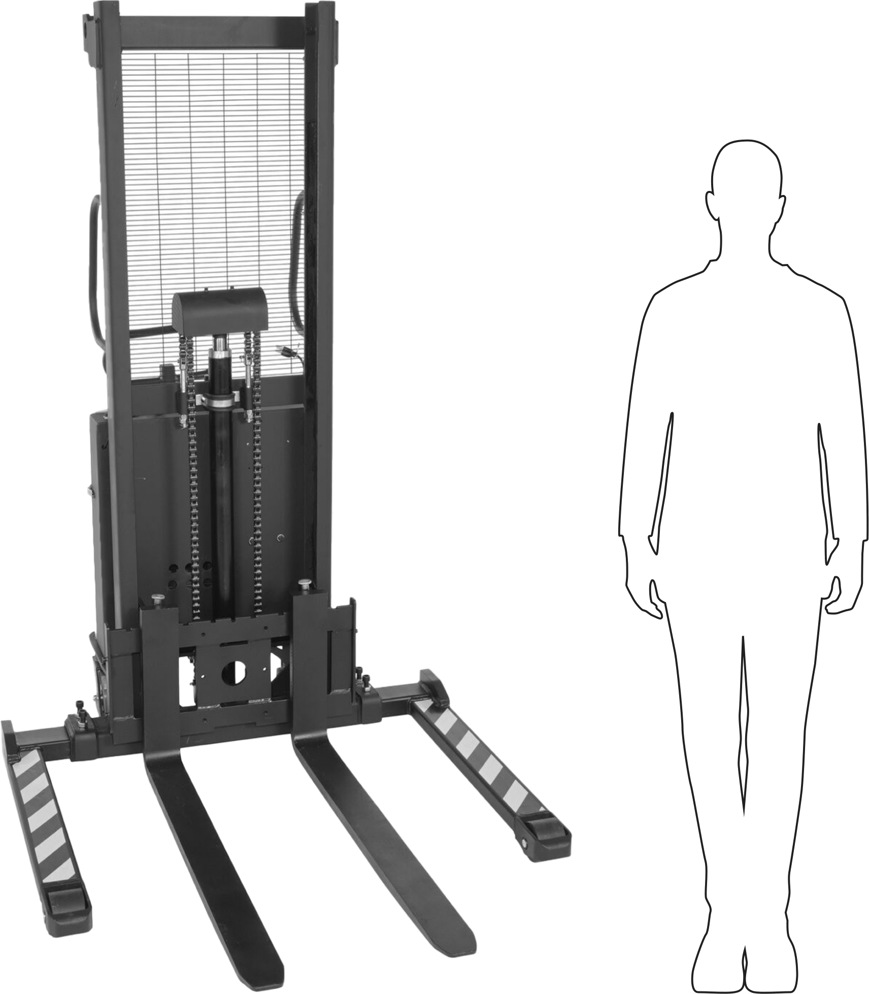 Çatallı Pille Çalışan Forklift, Genişliği Ayarlanabilir Çatal Taban, 2000 lbs. Toplam Kapasite