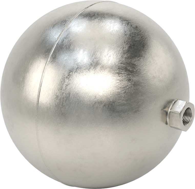 Dişli Çubuklar için 304 Paslanmaz Çelik Şamandıra, 7" Çap, 3/8 NPT, 250 Maksimum PSI
