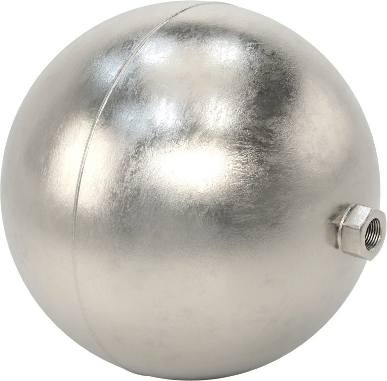 Dişli Çubuklar için 304 Paslanmaz Çelik Şamandıra, 8" Çap, 3/8 NPT, 275 Maksimum PSI