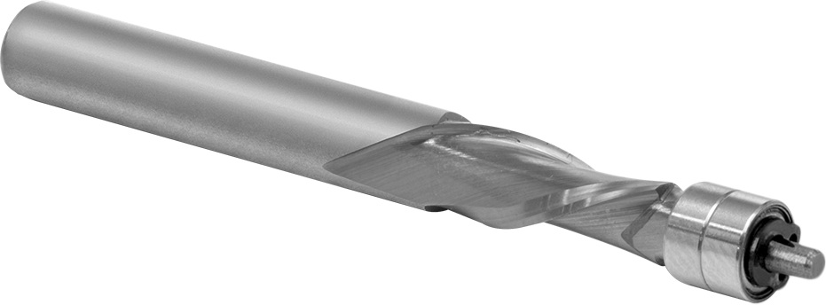 Kaplamasız Karbür Kesme Freze Ucu, Alt Pilot, 1/4" Kesme Çapı, 5/8" Kesme Uzunluğu