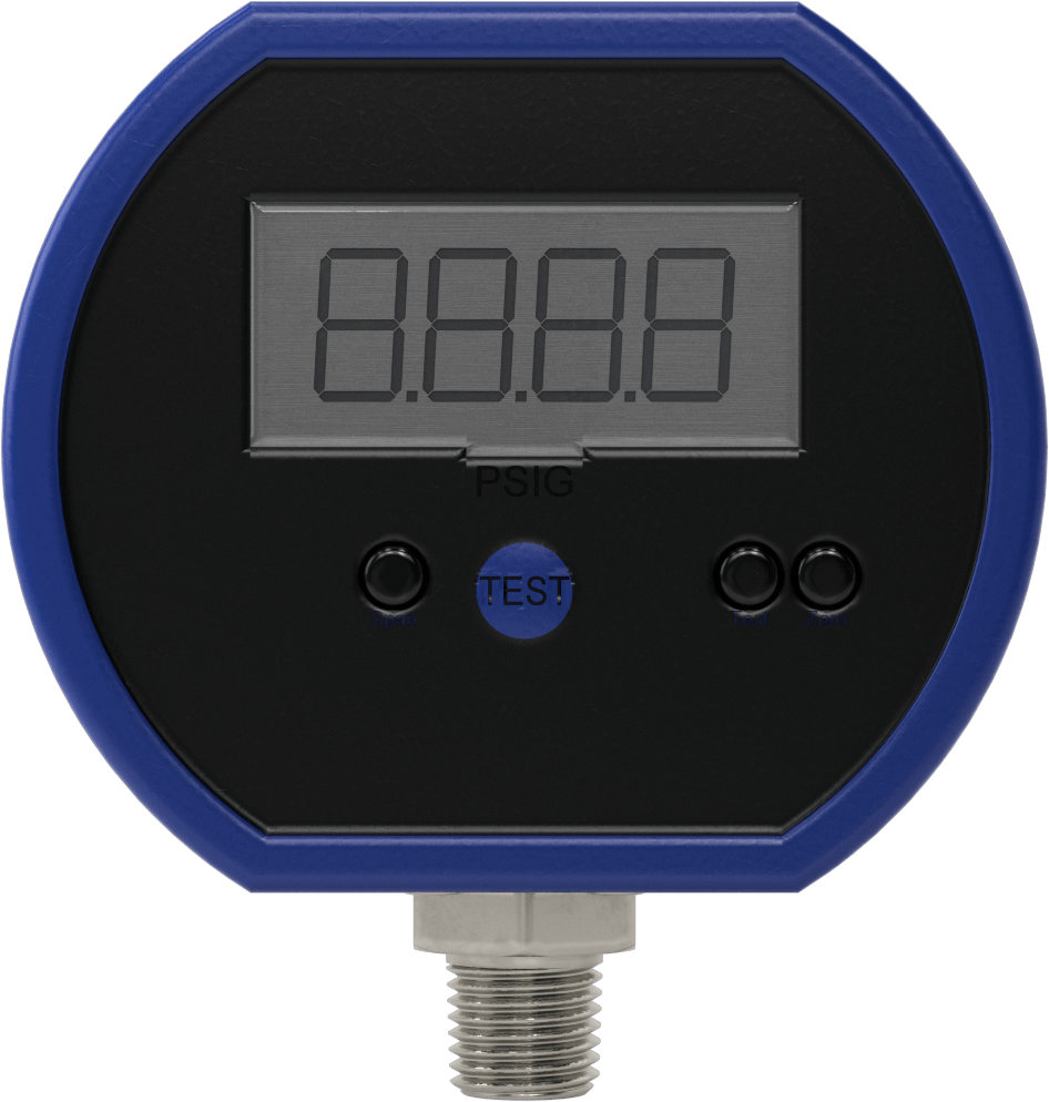Yüksek Hassasiyetli Dijital Basınç Test Göstergesi, Sertifikalı, DC Güç Kaynağı, 1/4 NPT Alt Bağlantı, 0-199.9 PSI