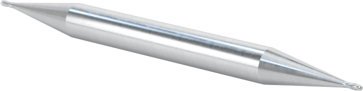 İki Freze Uçlu Kobalt Çelik Küresel Uçlu Freze, 2 Yiv, 1/32" Freze Çapı, 2-1/4" Toplam Uzunluk
