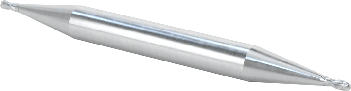 İki Freze Uçlu Kobalt Çelik Küresel Uçlu Freze, 2 Yiv, 3/64" Freze Çapı, 2-1/4" Toplam Uzunluk