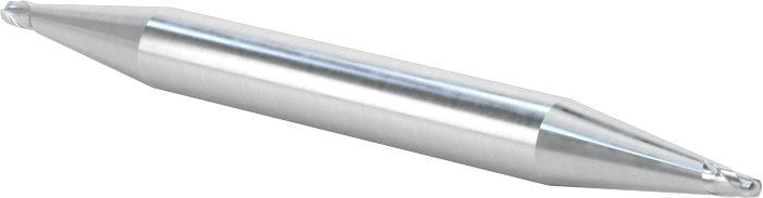 İki Freze Uçlu Kobalt Çelik Küresel Uçlu Freze, 2 Yiv, 1/16" Freze Çapı, 2" Toplam Uzunluk