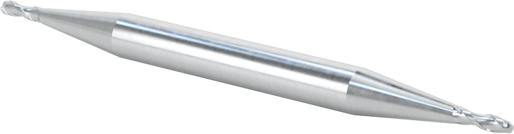 İki Freze Uçlu Kobalt Çelik Küresel Uçlu Freze, 2 Yiv, 1/16" Freze Çapı, 2-1/2" Toplam Uzunluk