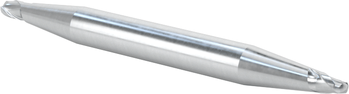 İki Freze Uçlu Kobalt Çelik Küresel Uçlu Freze, 2 Yiv, 3/32" Freze Çapı, 2" Toplam Uzunluk