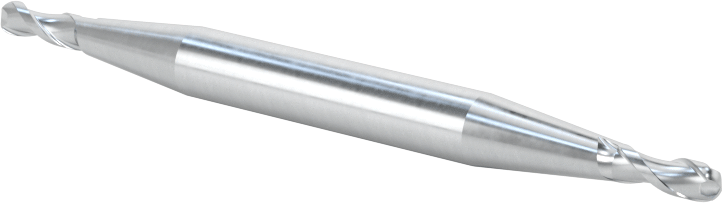 İki Freze Uçlu Kobalt Çelik Küresel Uçlu Freze, 2 Yiv, 3/32" Freze Çapı, 2-1/4" Toplam Uzunluk