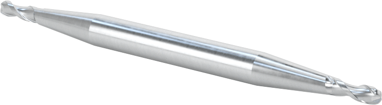 İki Freze Uçlu Kobalt Çelik Küresel Uçlu Freze, 2 Yiv, 3/32" Freze Çapı, 2-5/8" Toplam Uzunluk