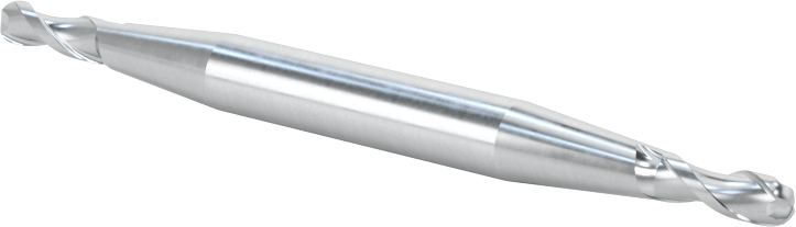 İki Freze Uçlu Kobalt Çelik Küresel Uçlu Freze, 2 Yiv, 7/64" Freze Çapı, 2-1/4" Toplam Uzunluk