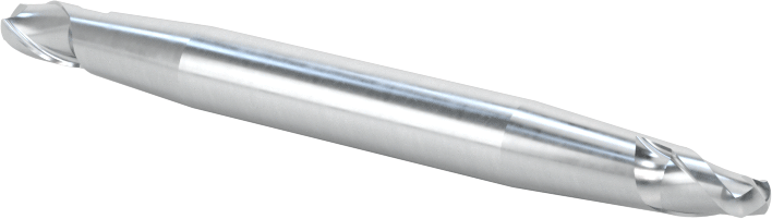 İki Freze Uçlu Kobalt Çelik Küresel Uçlu Freze, 2 Yiv, 9/64" Freze Çapı, 2" Toplam Uzunluk