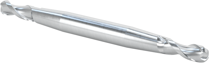 İki Freze Uçlu Kobalt Çelik Küresel Uçlu Freze, 2 Yiv, 9/64" Freze Çapı, 2-1/4" Toplam Uzunluk