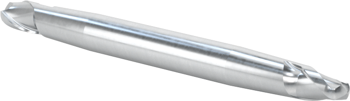 İki Freze Uçlu Kobalt Çelik Küresel Uçlu Freze, 2 Yiv, 5/32" Freze Çapı, 2" Toplam Uzunluk