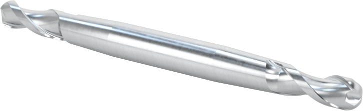 İki Freze Uçlu Kobalt Çelik Küresel Uçlu Freze, 2 Yiv, 5/32" Freze Çapı, 2-1/4" Toplam Uzunluk