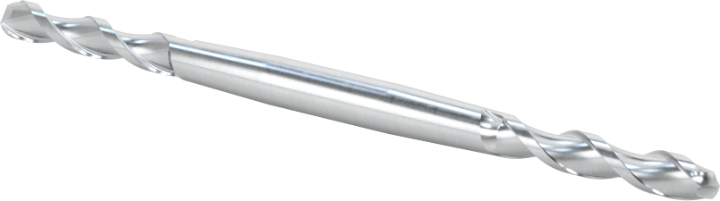İki Freze Uçlu Kobalt Çelik Küresel Uçlu Freze, 2 Yiv, 5/32" Freze Çapı, 3-1/4" Toplam Uzunluk